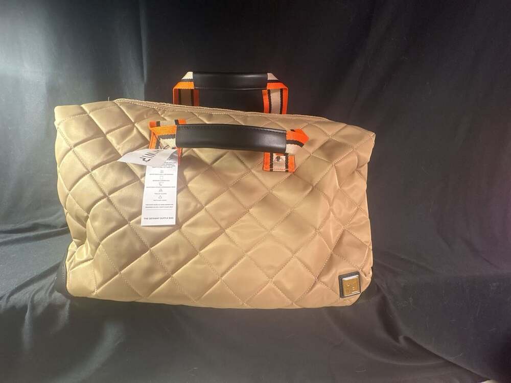 IHKwip The Getaway Duffle Bag Gold Quilted Nylon